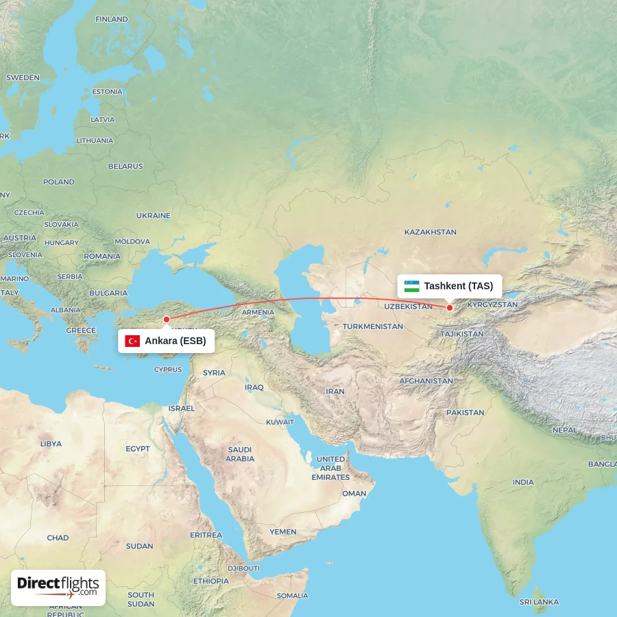 ESB - TAS route map
