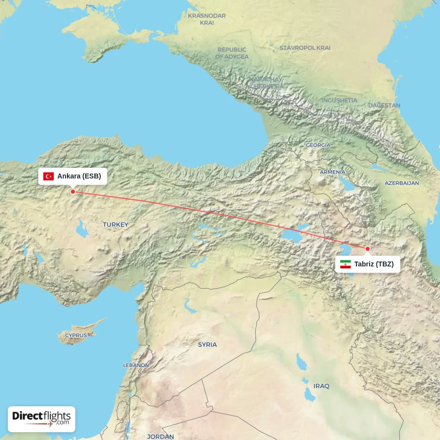 ESB - TBZ route map