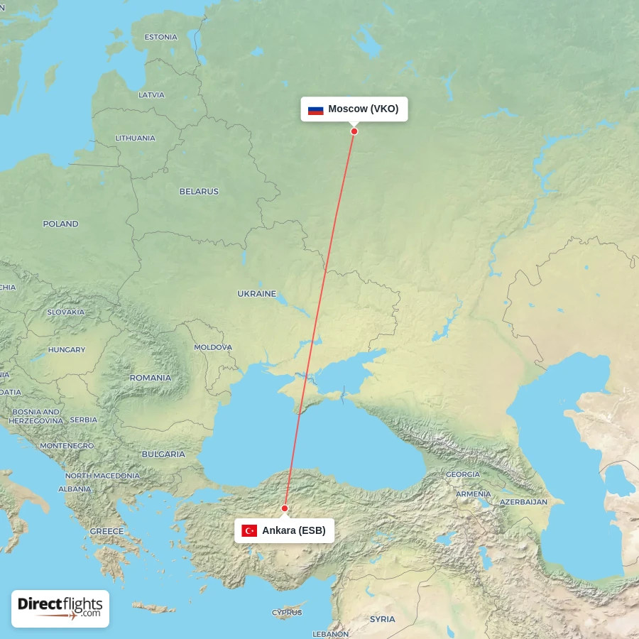 ESB - VKO route map