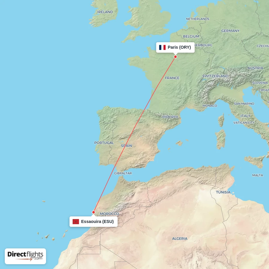 ESU - ORY route map