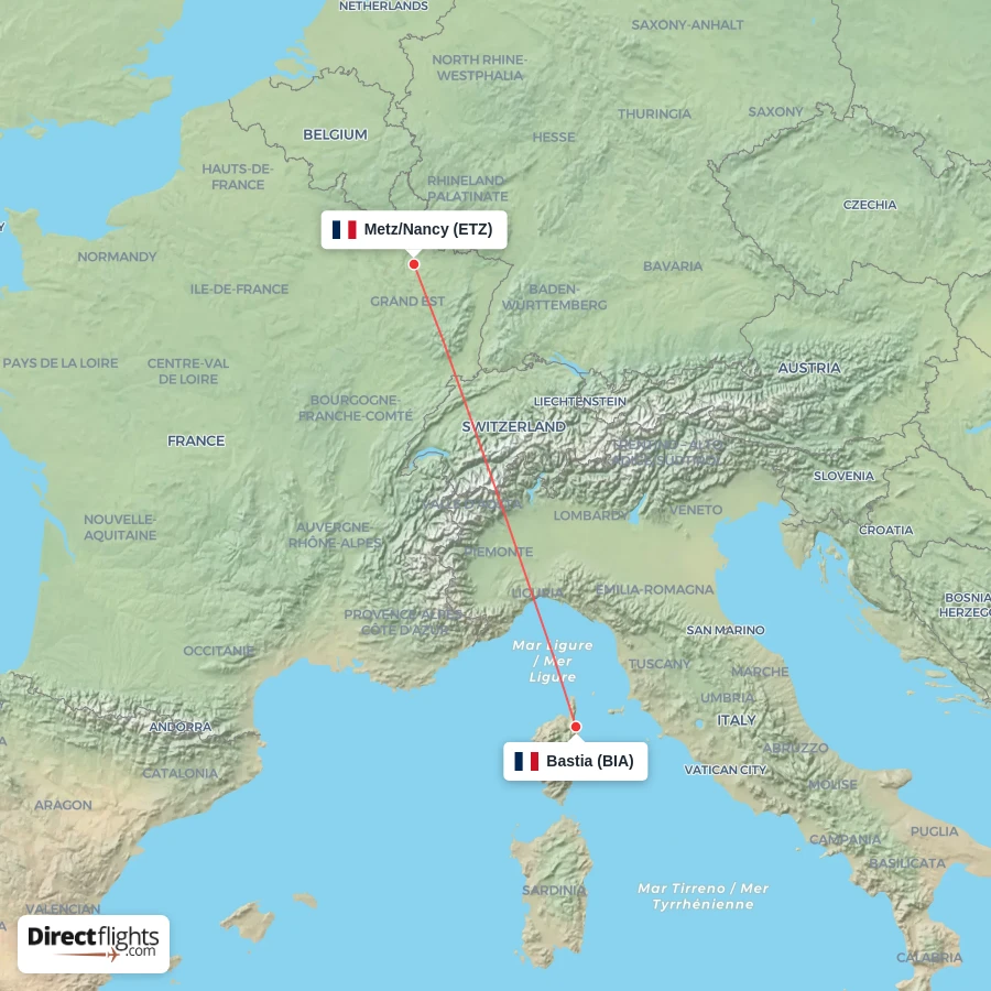 ETZ - BIA route map