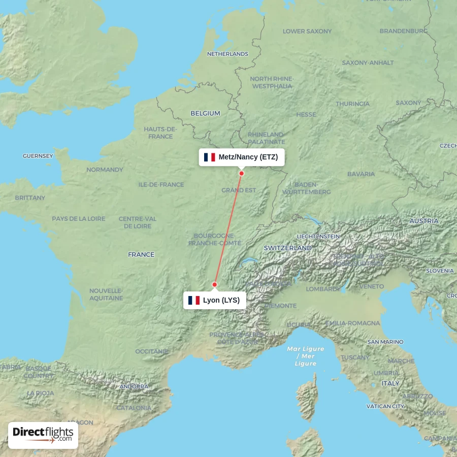 ETZ - LYS route map