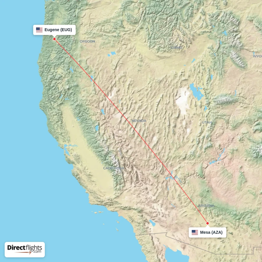 EUG - AZA route map