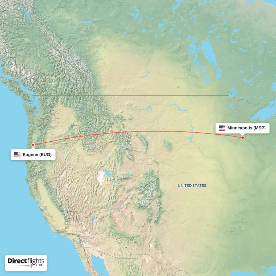 EUG - MSP route map