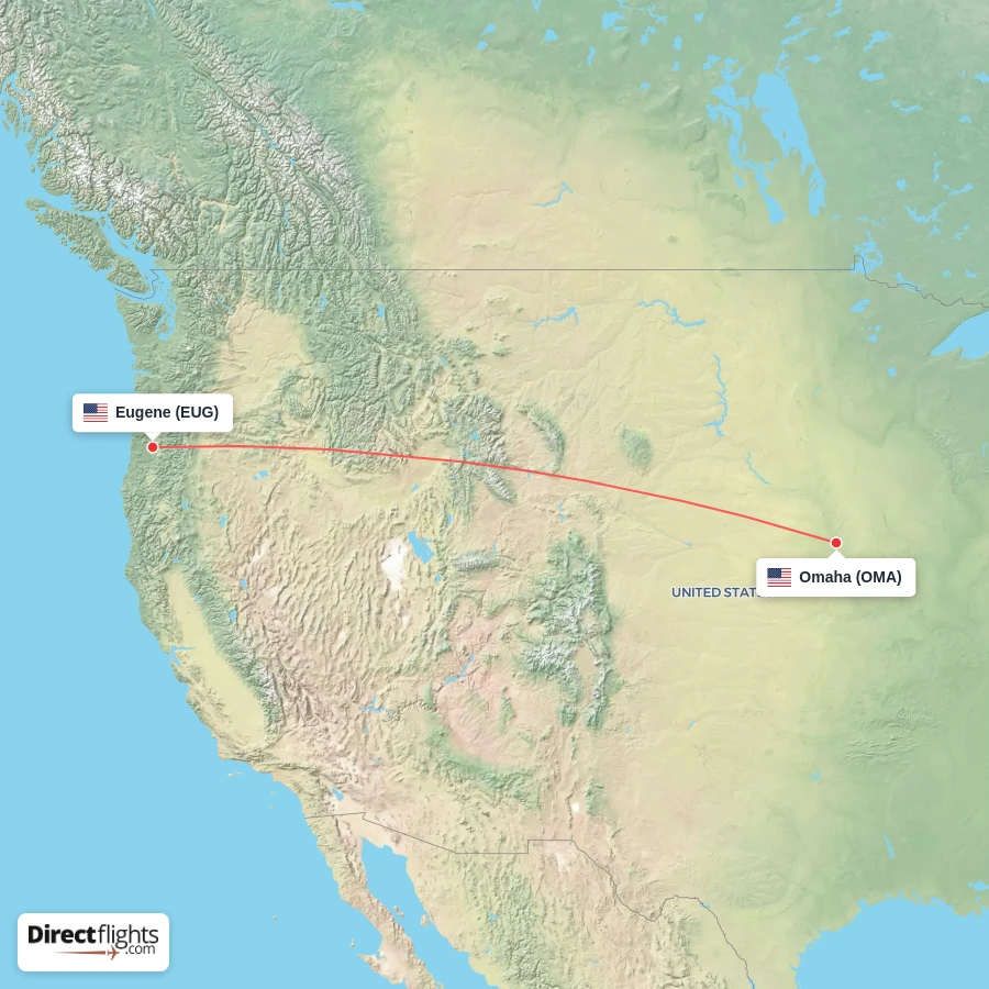 EUG - OMA route map