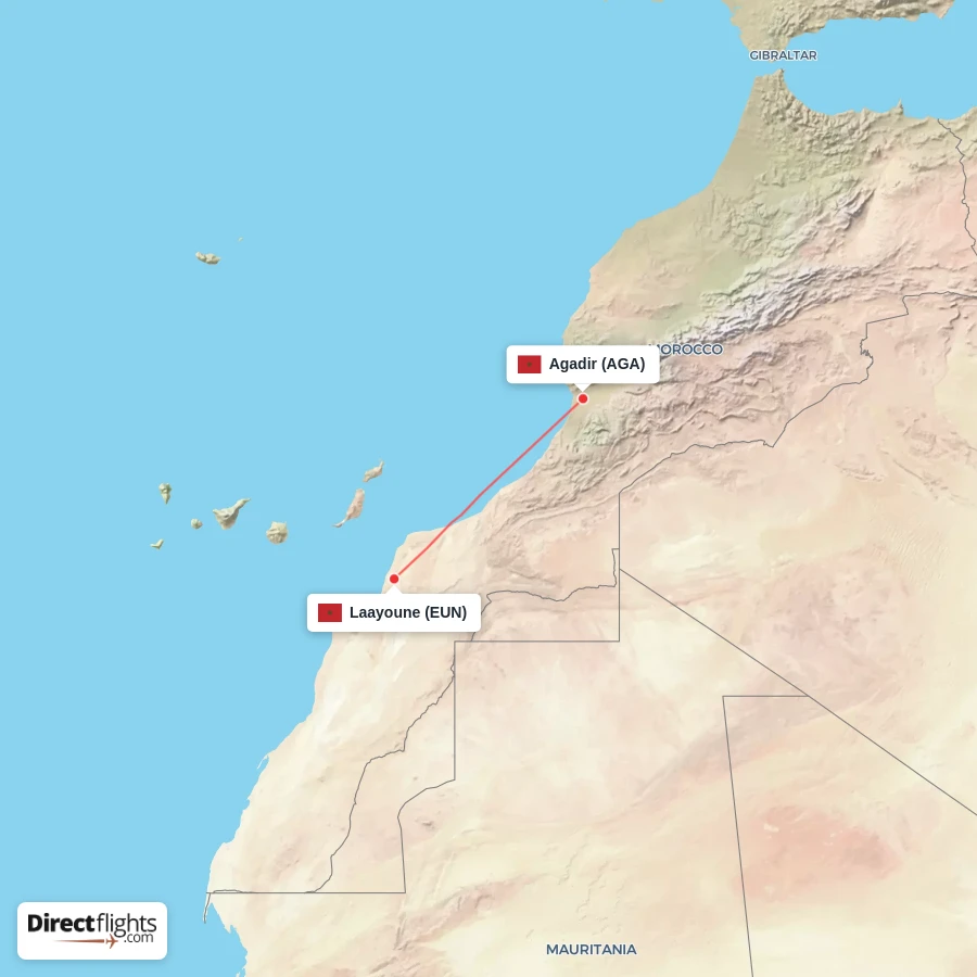 EUN - AGA route map