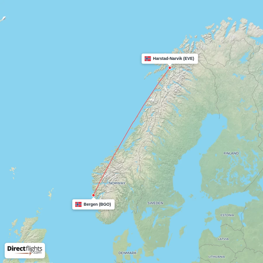 EVE - BGO route map