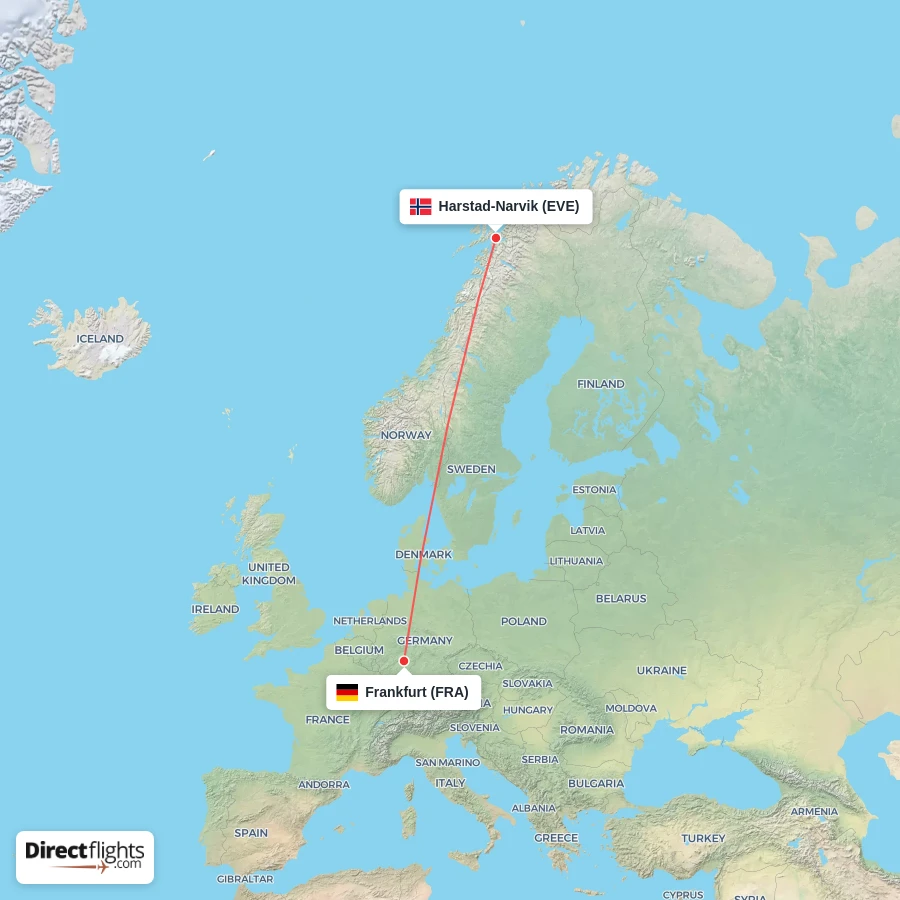 EVE - FRA route map