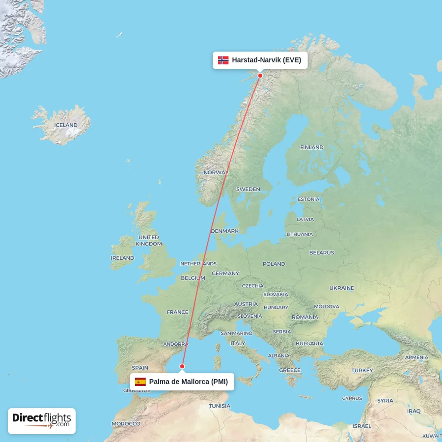 EVE - PMI route map