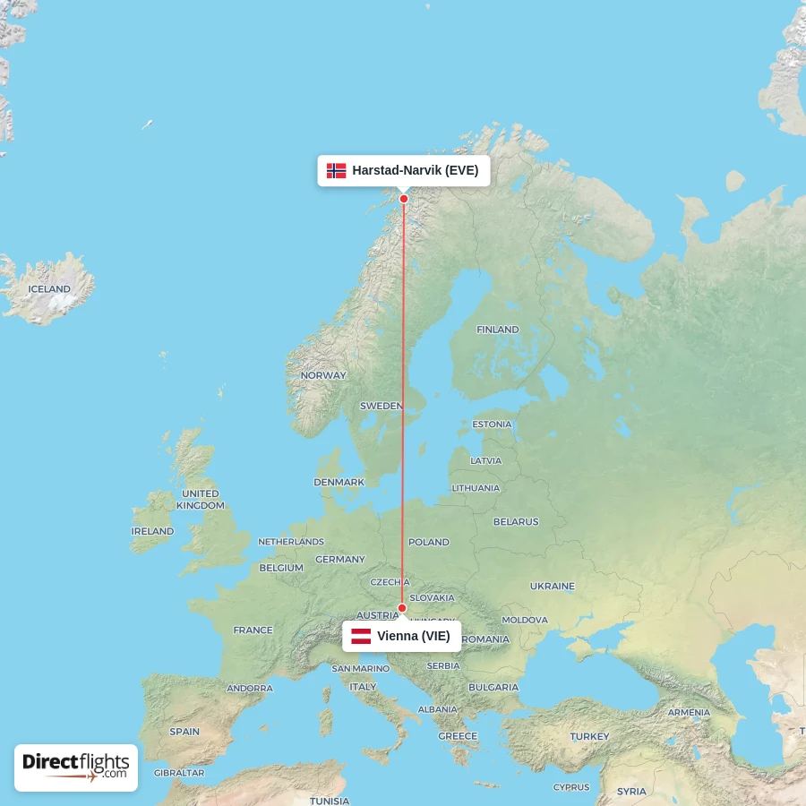EVE - VIE route map