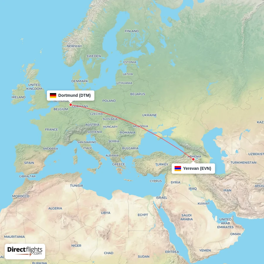 EVN - DTM route map