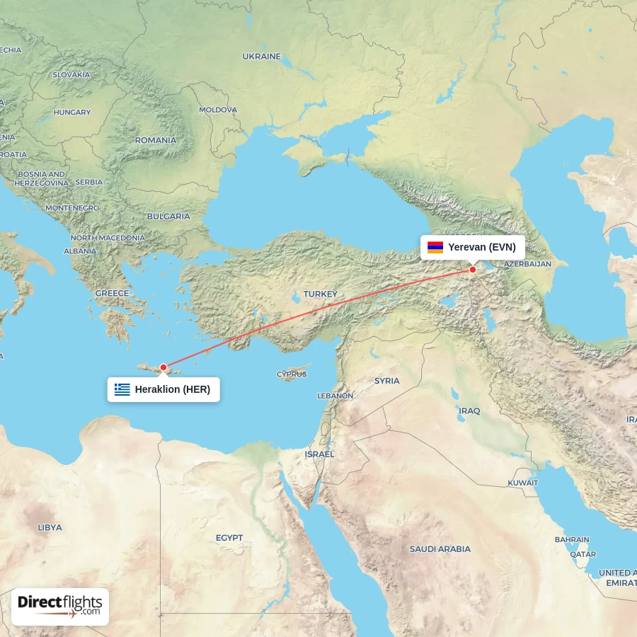 EVN - HER route map