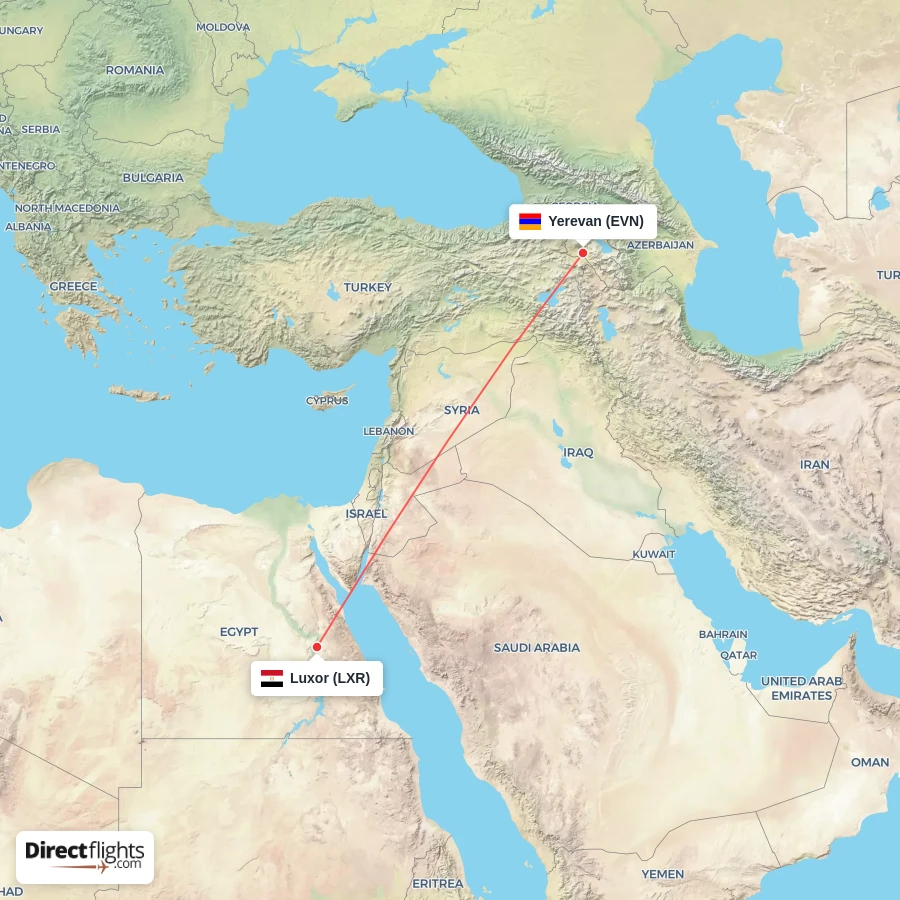 EVN - LXR route map