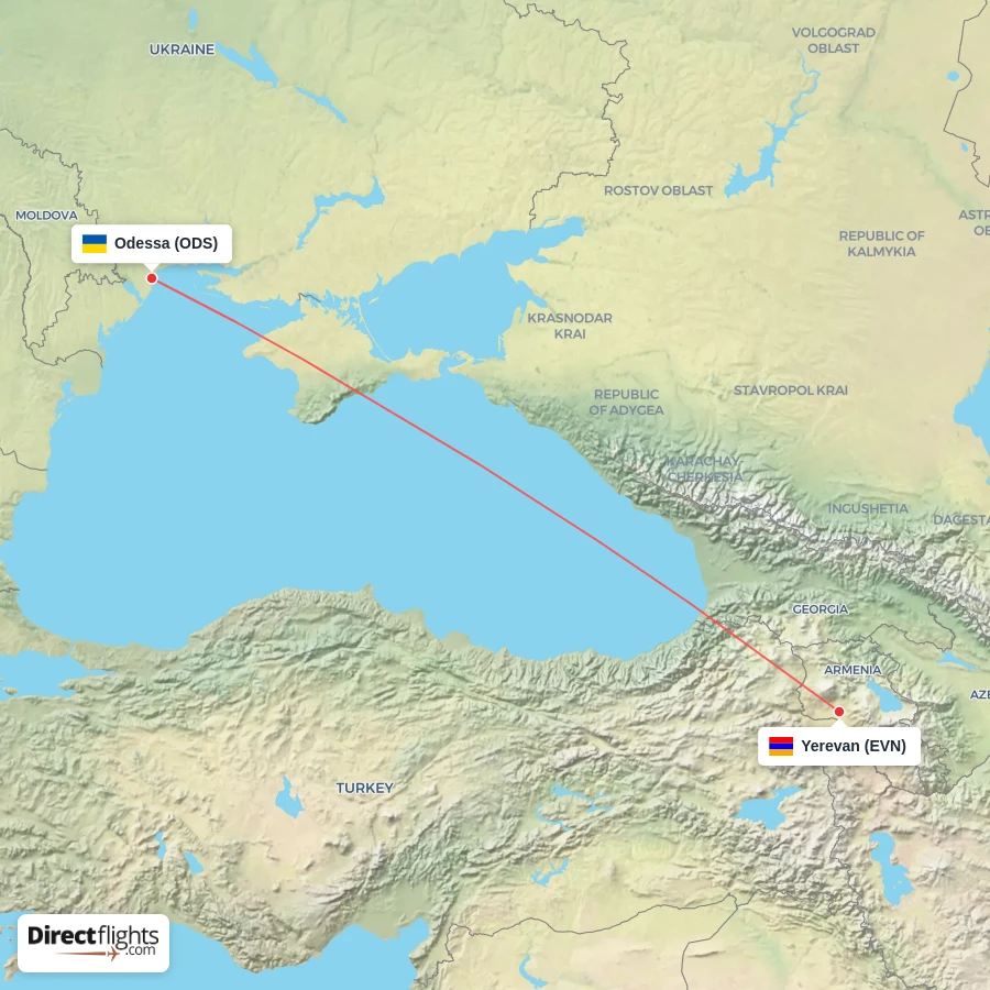 EVN - ODS route map