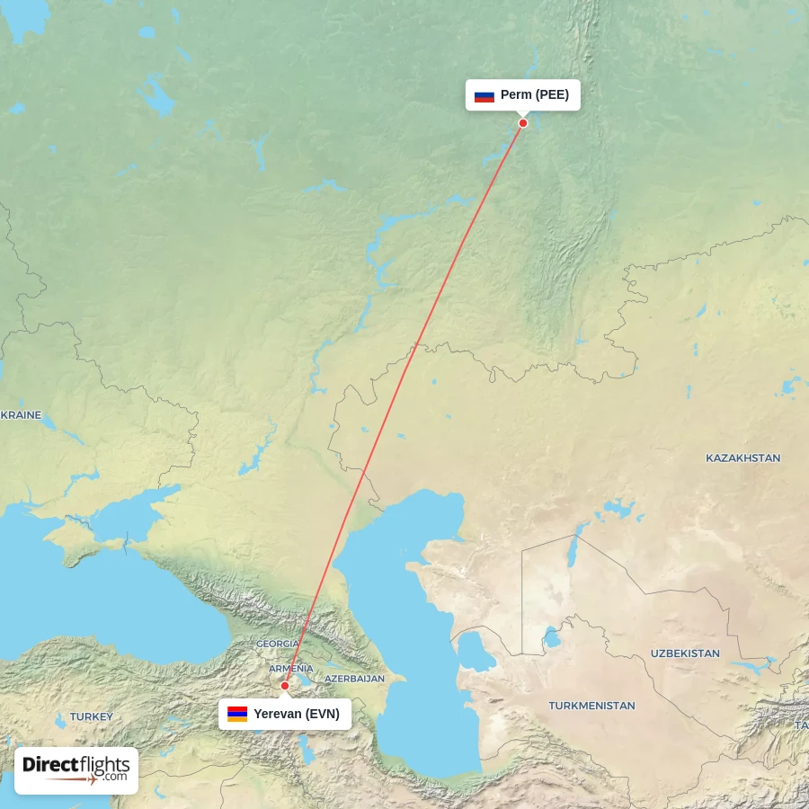 EVN - PEE route map