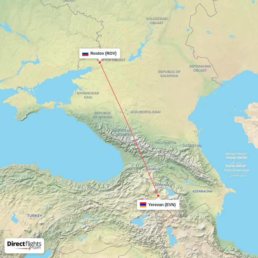 EVN - ROV route map