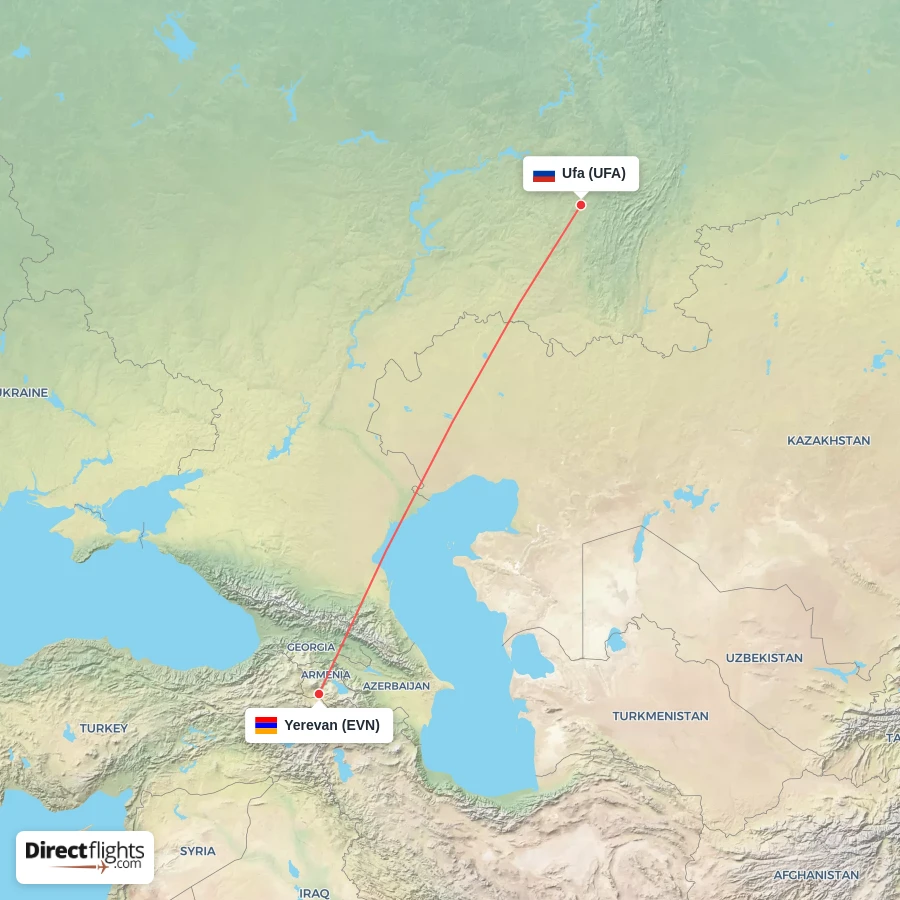 EVN - UFA route map