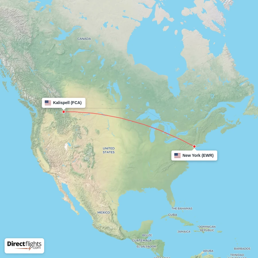 EWR - FCA route map