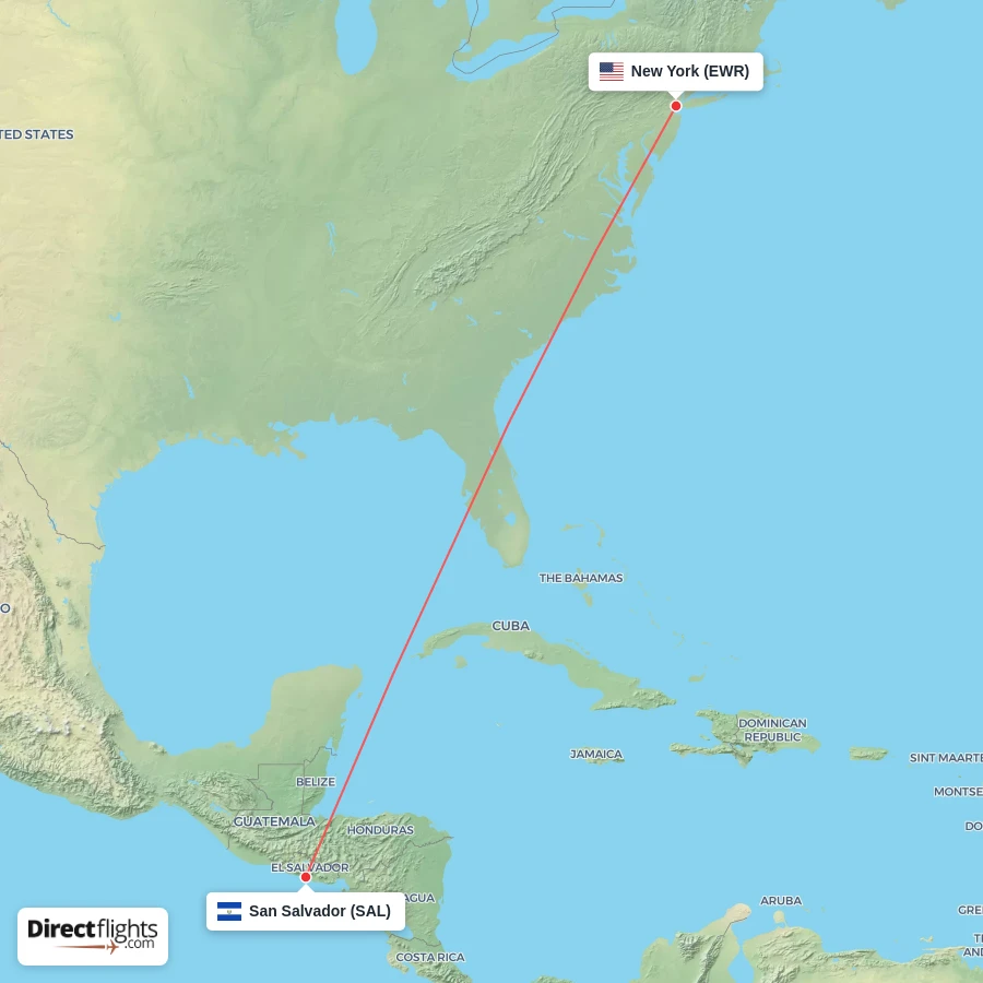 EWR - SAL route map