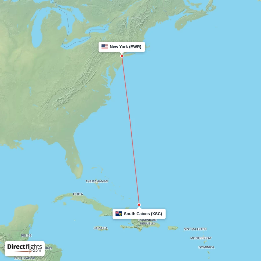 EWR - XSC route map