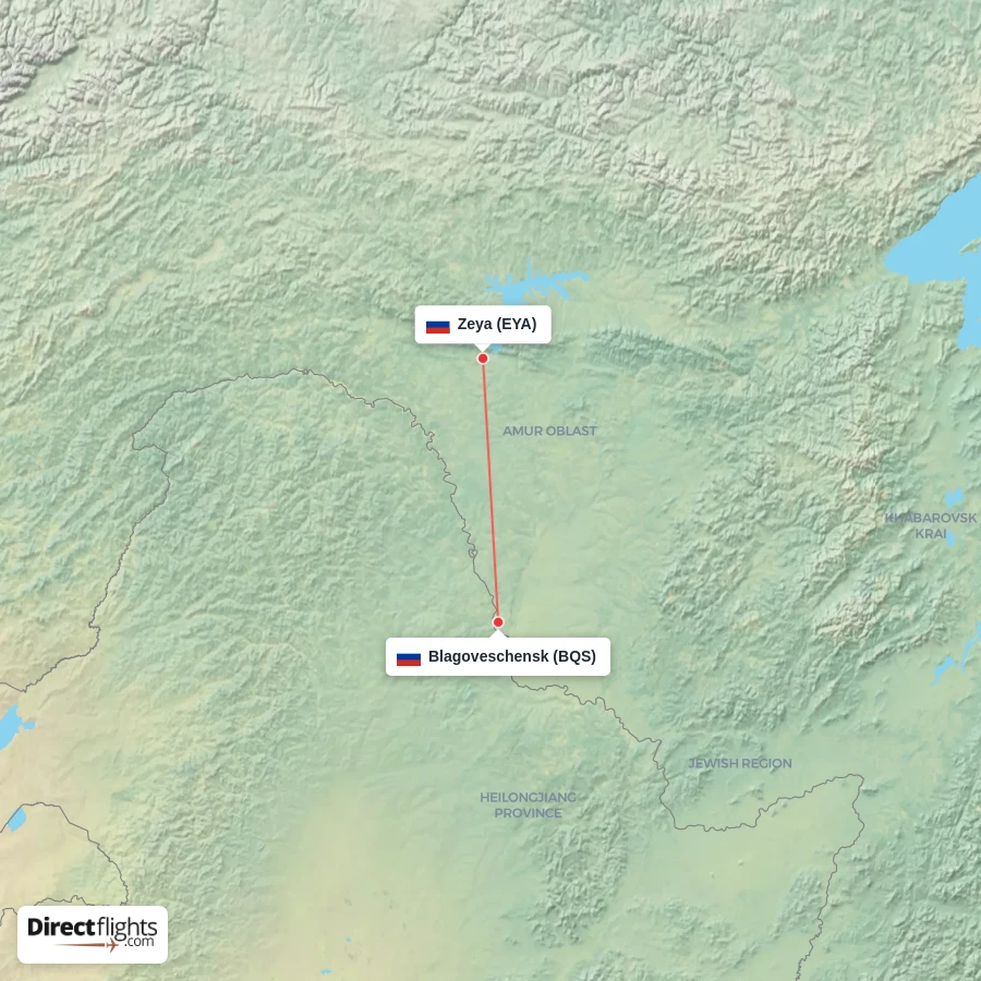 EYA - BQS route map
