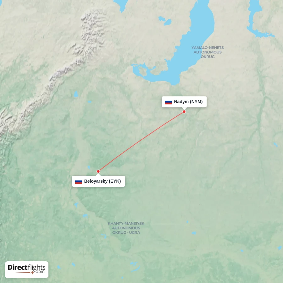 EYK - NYM route map