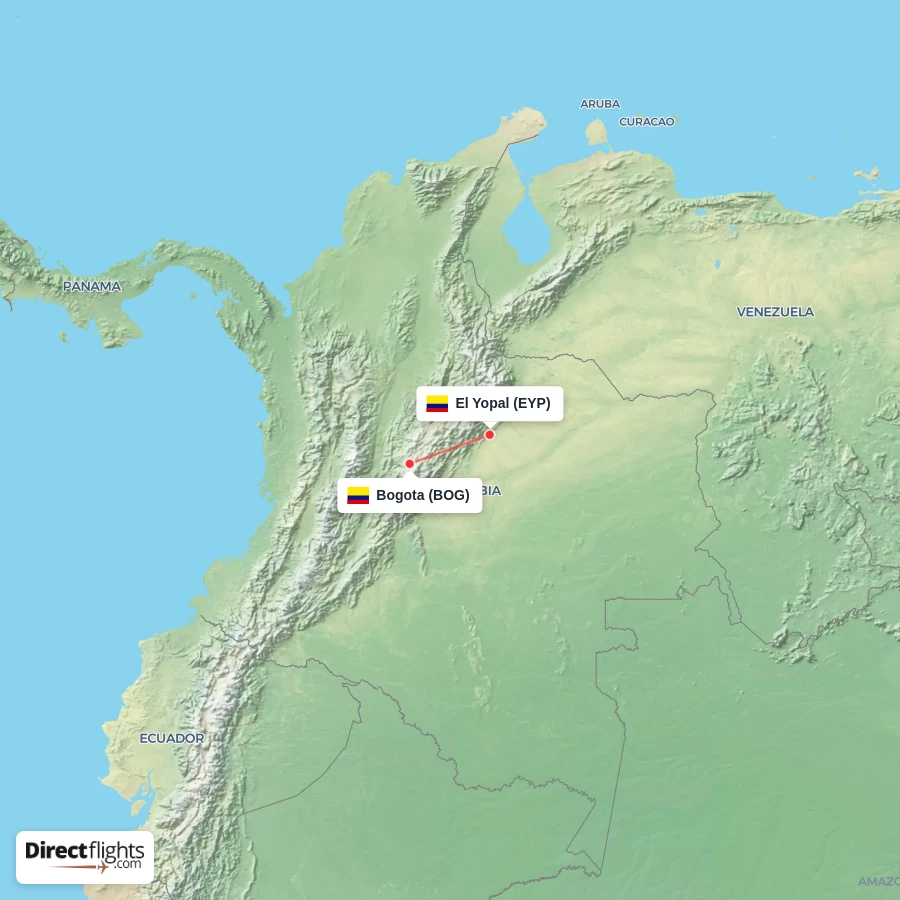 EYP - BOG route map