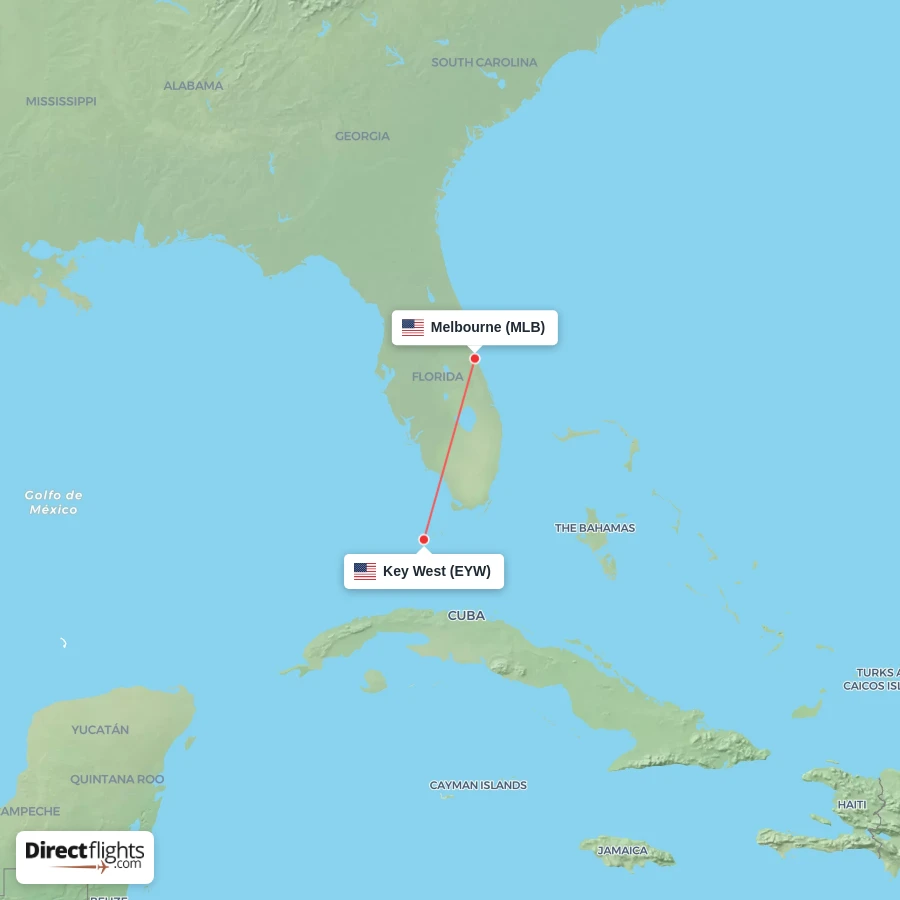 EYW - MLB route map