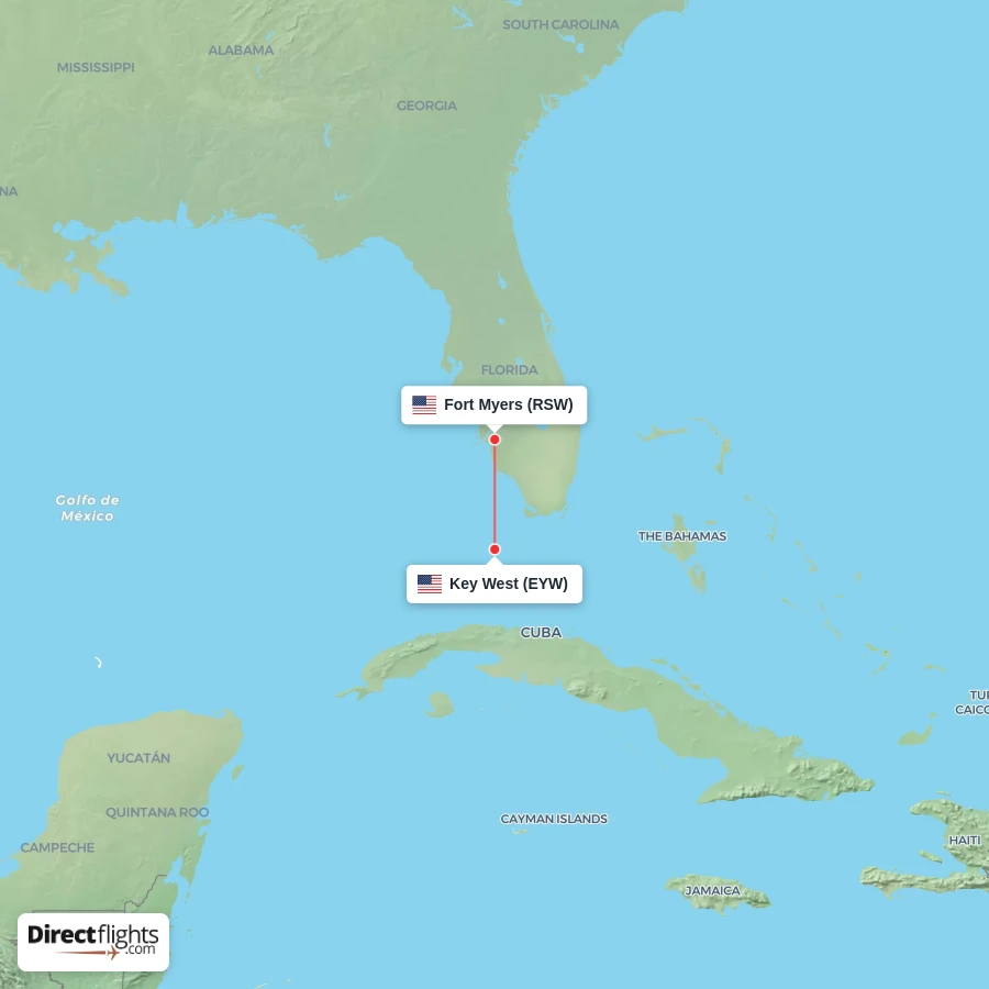 EYW - RSW route map