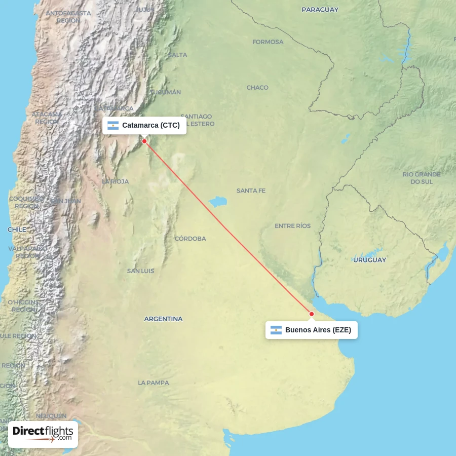 EZE - CTC route map