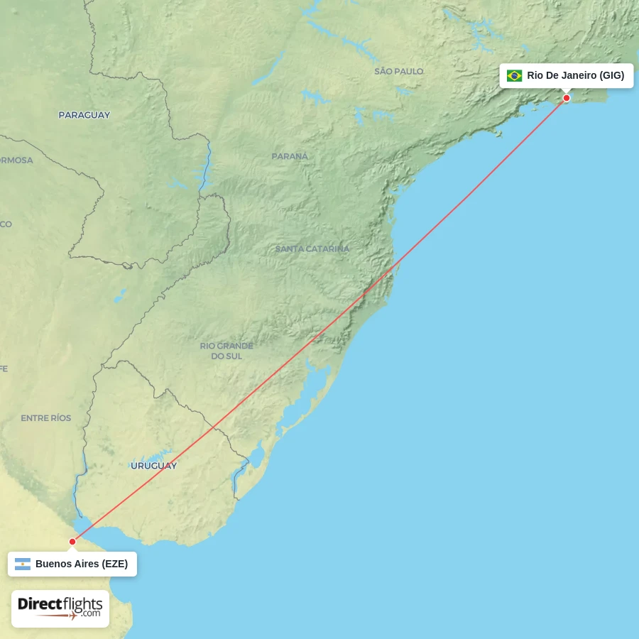 EZE - GIG route map