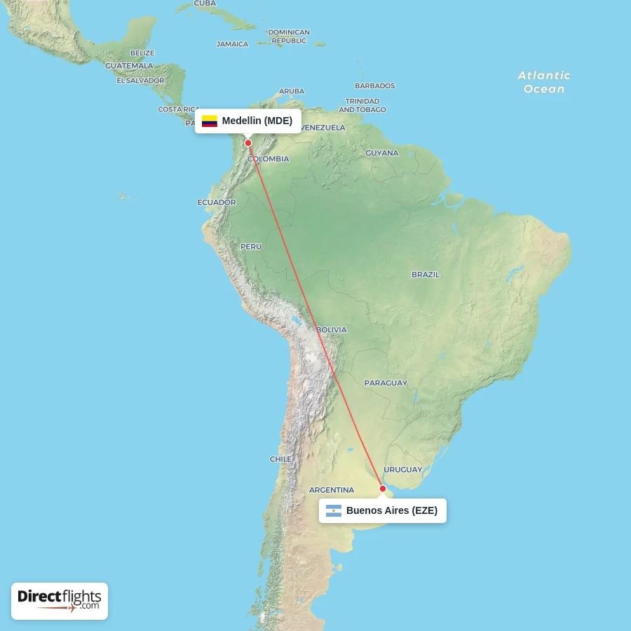 EZE - MDE route map