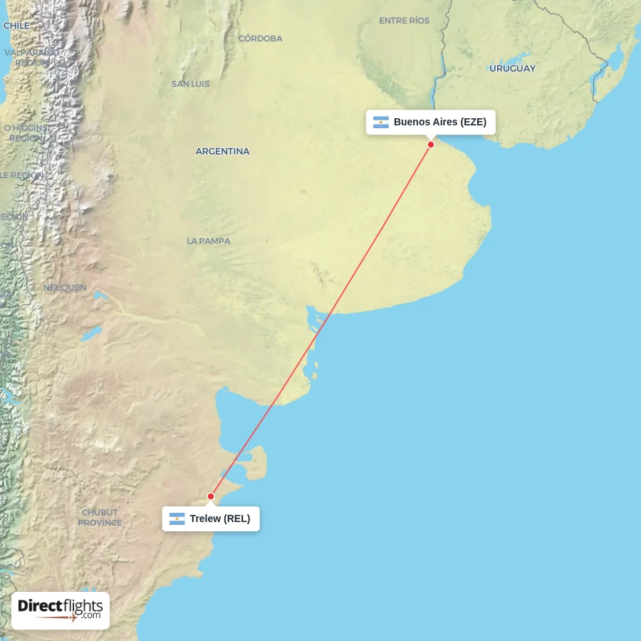 EZE - REL route map