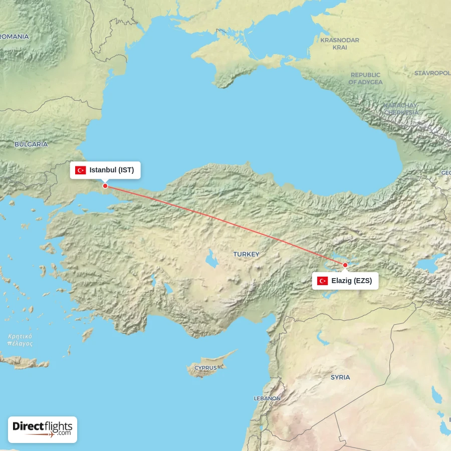 EZS - IST route map