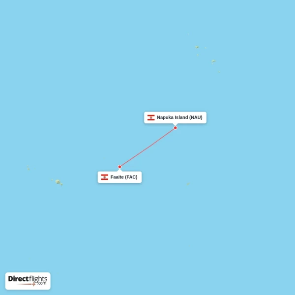 Faaite - Napuka Island direct flight map