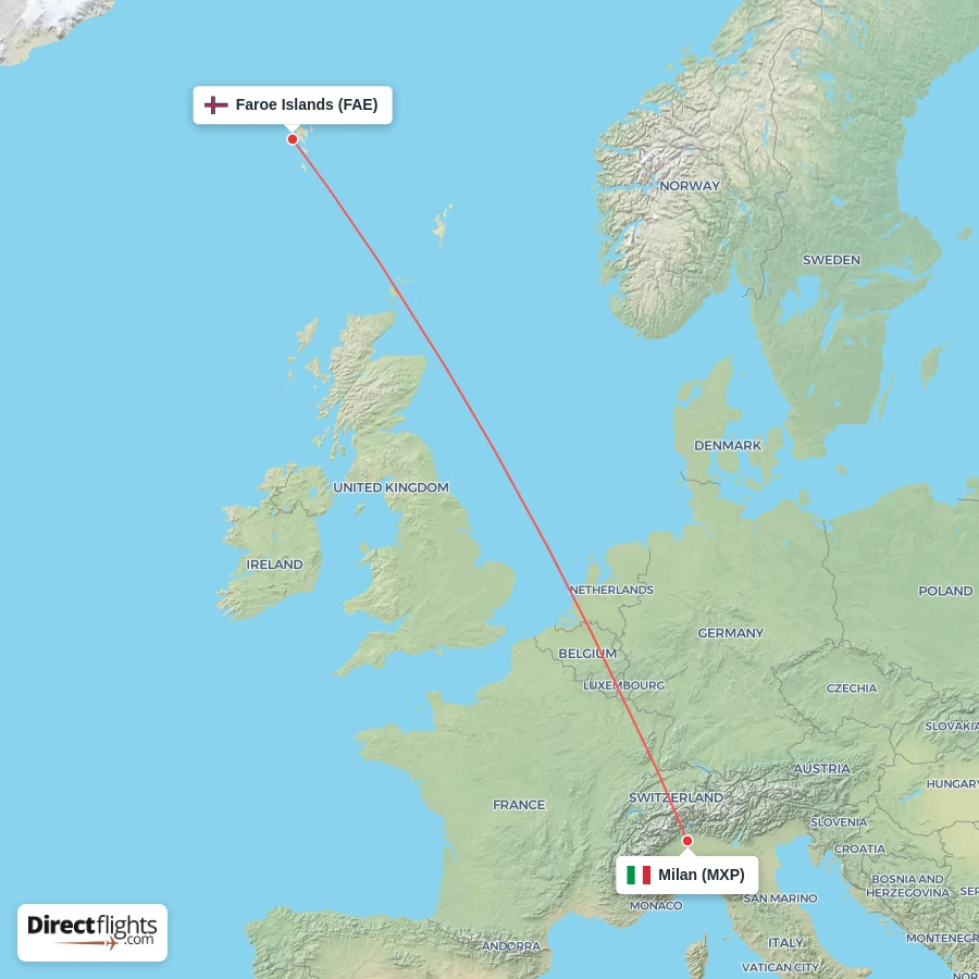 FAE - MXP route map