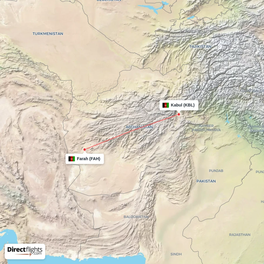 FAH - KBL route map