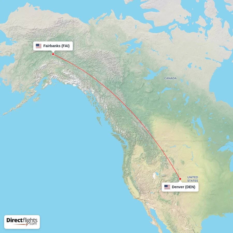 FAI - DEN route map