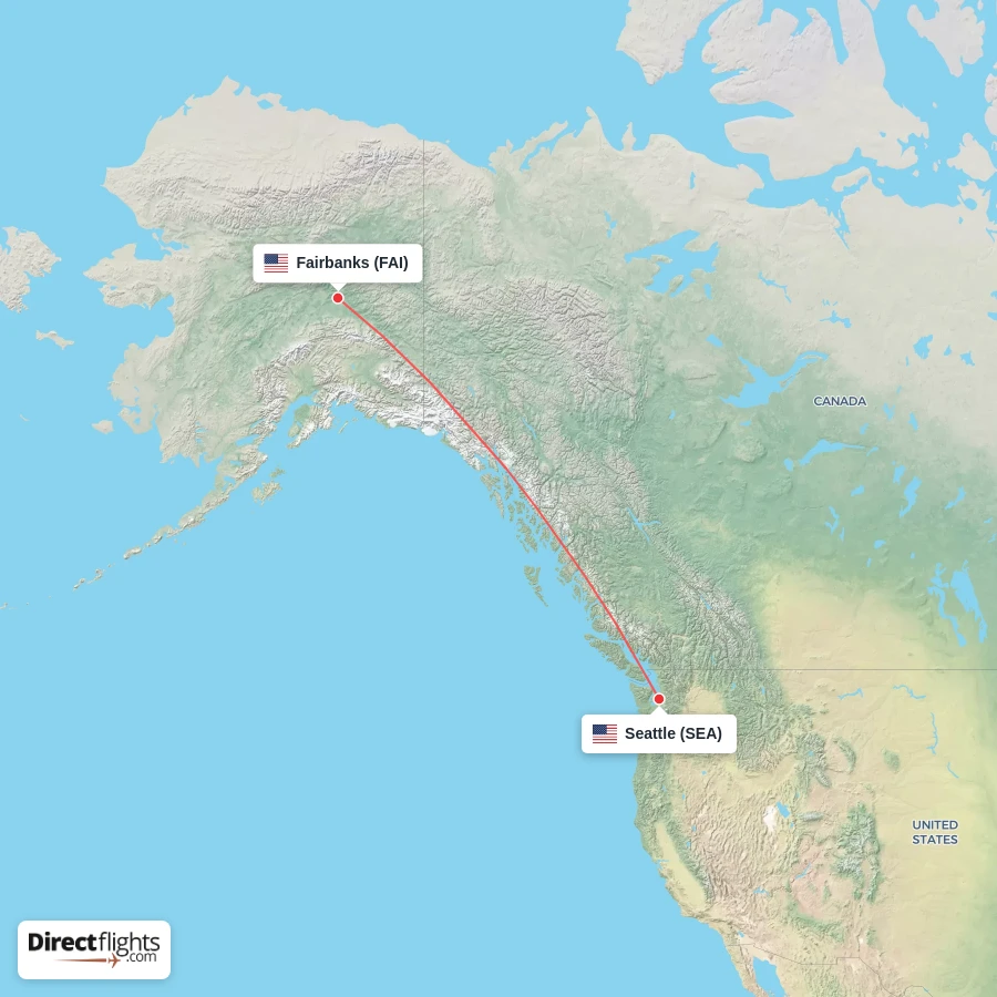FAI - SEA route map