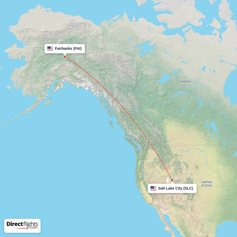 FAI - SLC route map