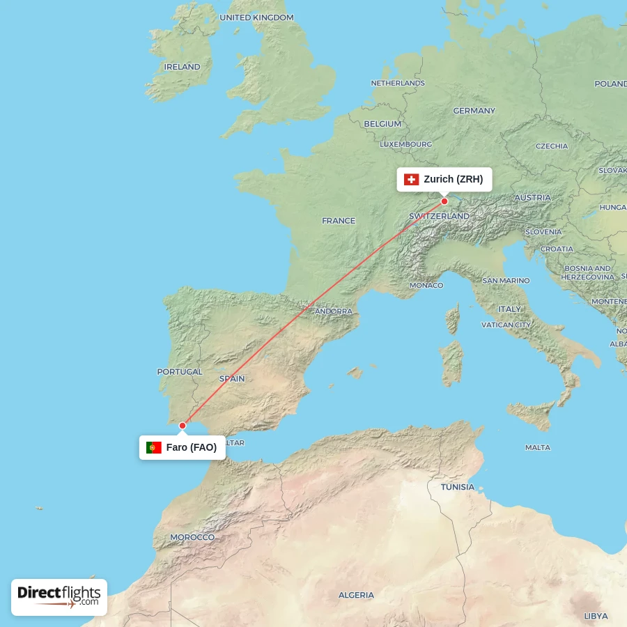 FAO - ZRH route map