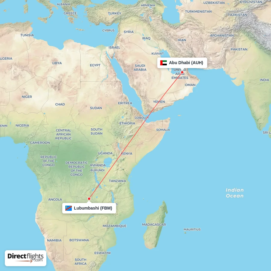 FBM - AUH route map