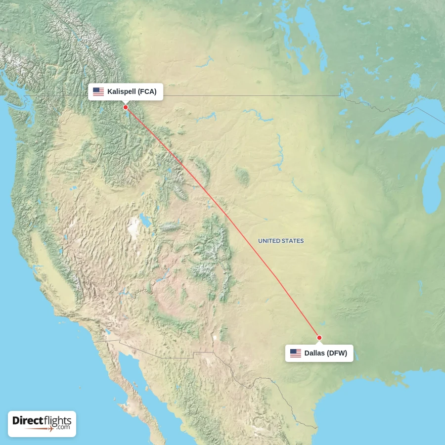 FCA - DFW route map