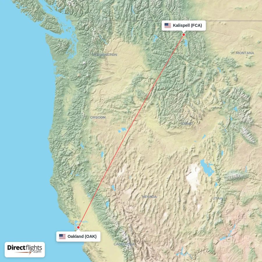 FCA - OAK route map