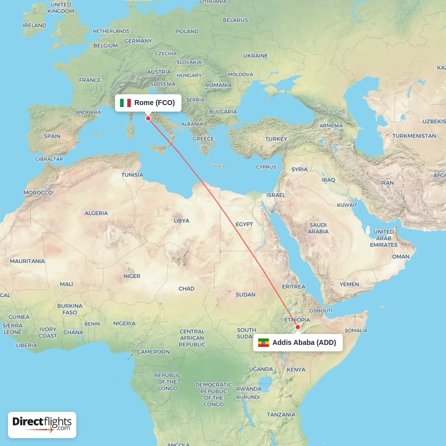 FCO - ADD route map