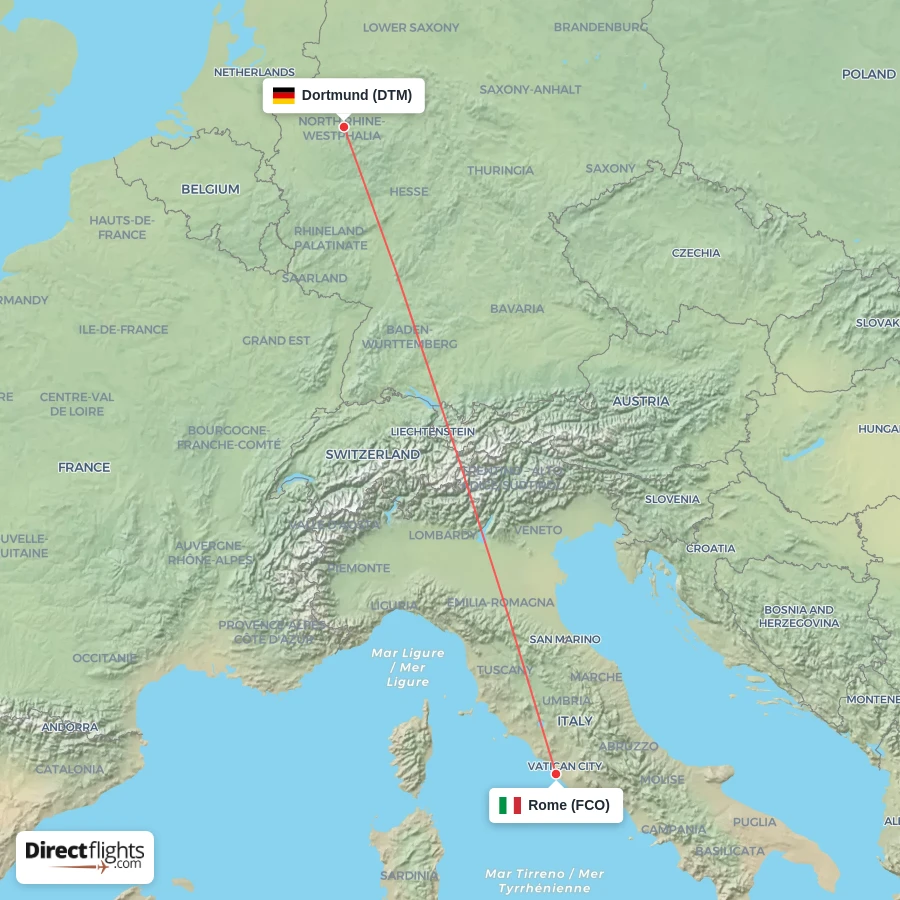 FCO - DTM route map