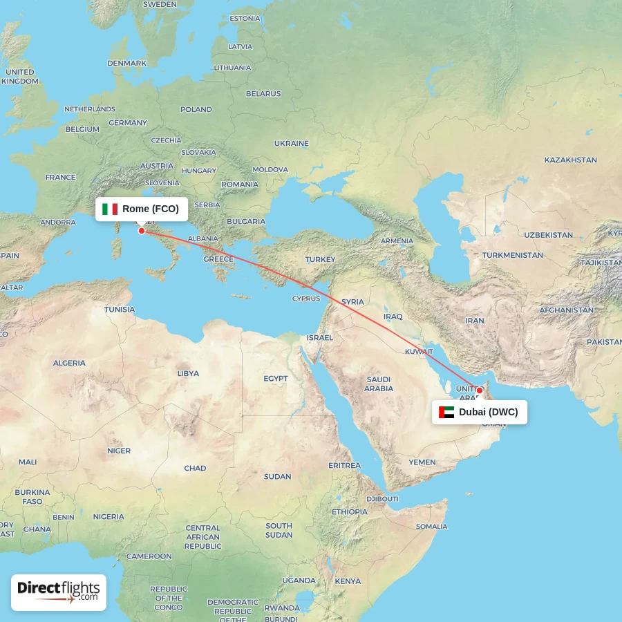 FCO - DWC route map
