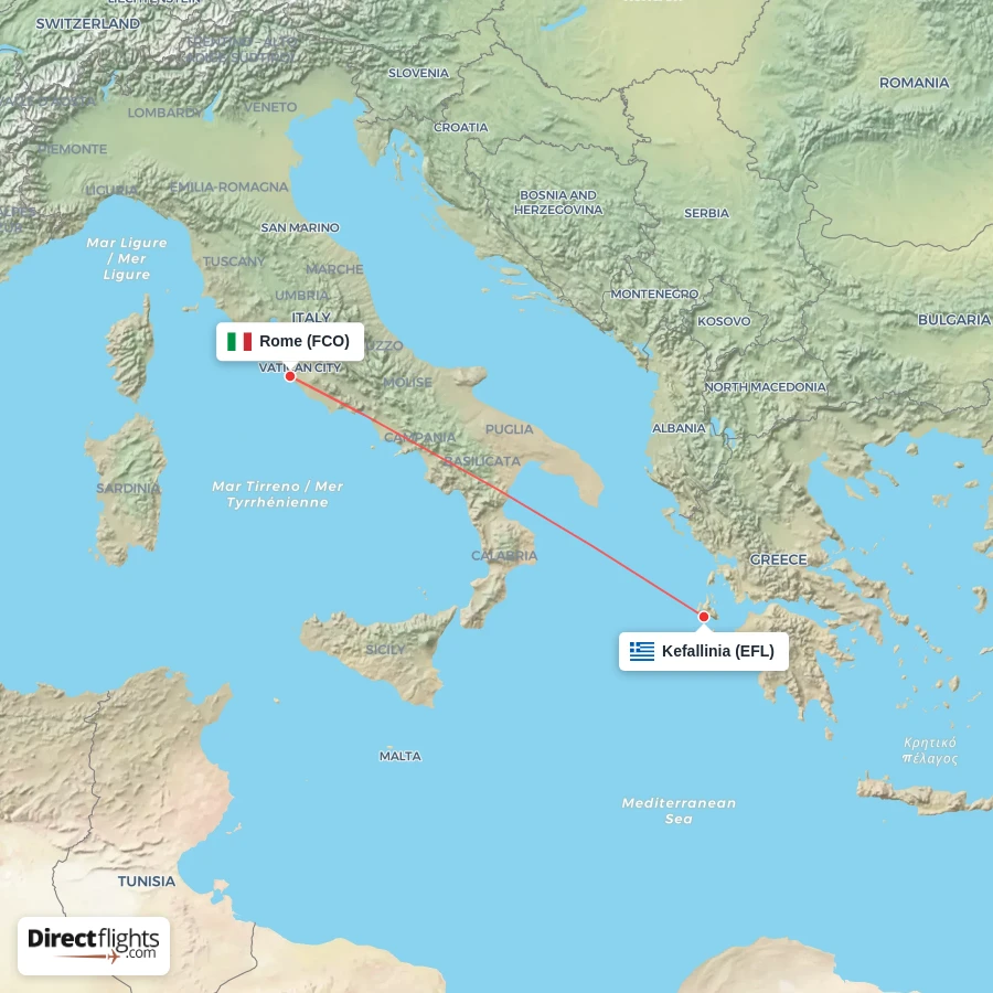 FCO - EFL route map