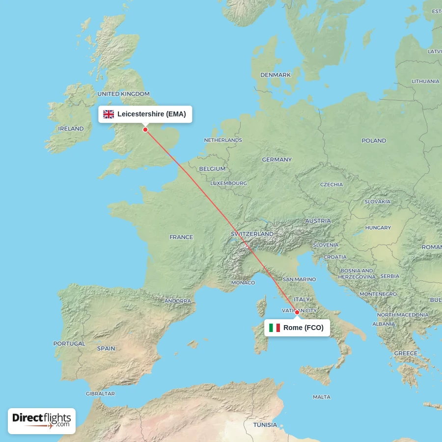FCO - EMA route map