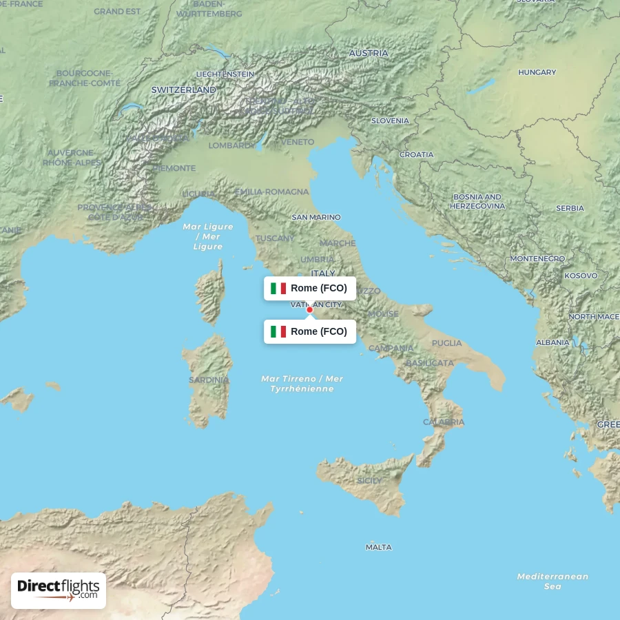 FCO - FCO route map